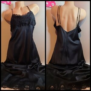 VTG Nordstrom Lingerie 100% Silk Long Maxi Slip Dress Chemise Size Lg